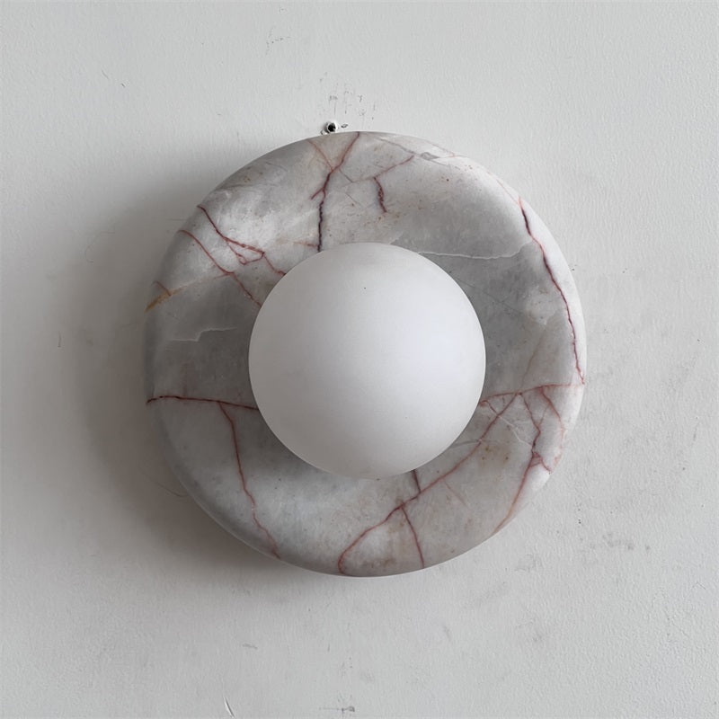 Vomire Premium Nordic Art Red Marble Sconce Wall Lamp - Lamp Copper