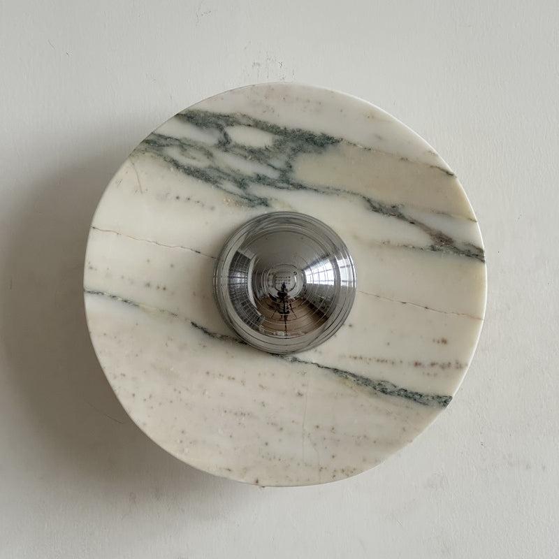 Alter Modern Minimalist Round Marble Metal Sconce Wall Lamp - Lamp Copper