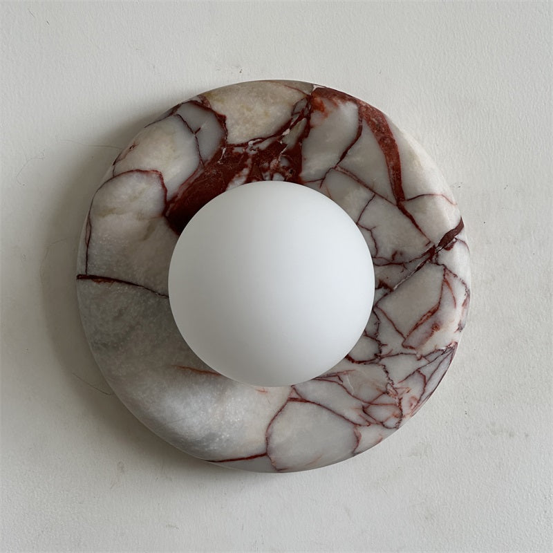 Vomire Premium Nordic Art Red Marble Sconce Wall Lamp - Lamp Copper