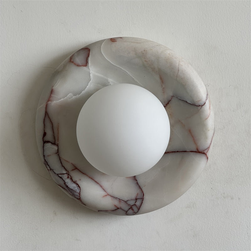 Vomire Premium Nordic Art Red Marble Sconce Wall Lamp - Lamp Copper