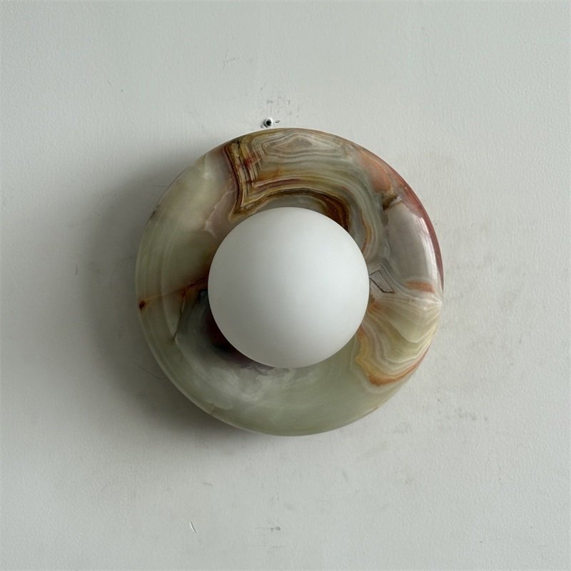 Vivina Modern Minimalist Cyan Jade Sconce Wall Lamp - Lamp Copper