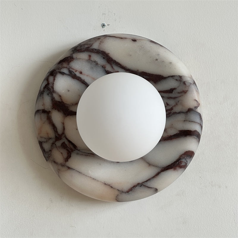 Evenir Modern Minimalist Bvlgari Purple Marble Sconce Wall Lamp - Lamp Copper
