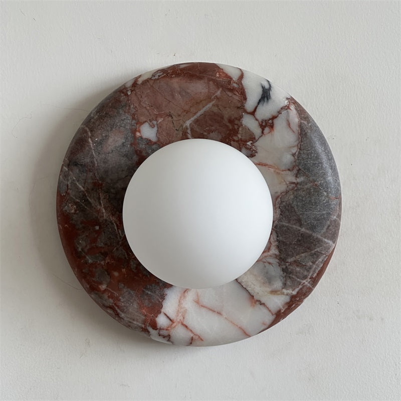 Vomire Premium Nordic Art Red Marble Sconce Wall Lamp - Lamp Copper