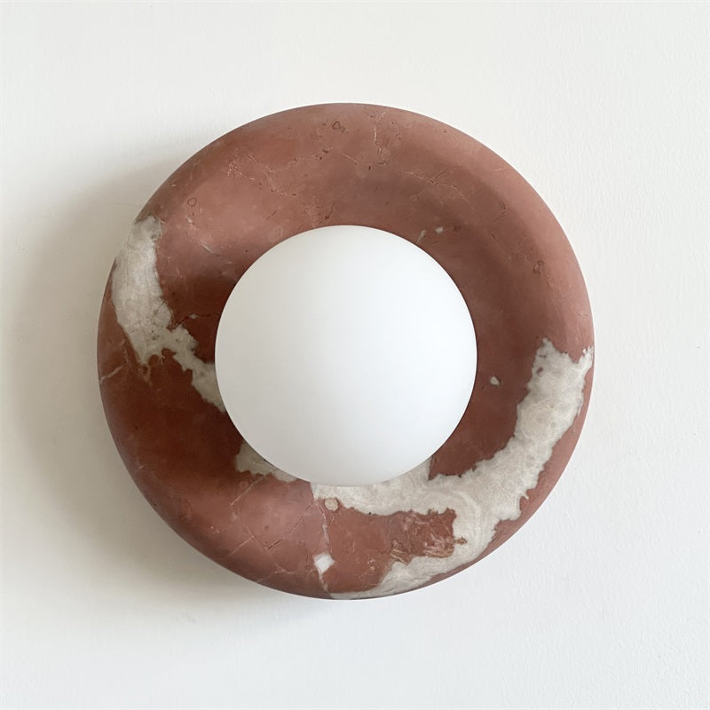 Vomire Premium Nordic Art Red Marble Sconce Wall Lamp - Lamp Copper