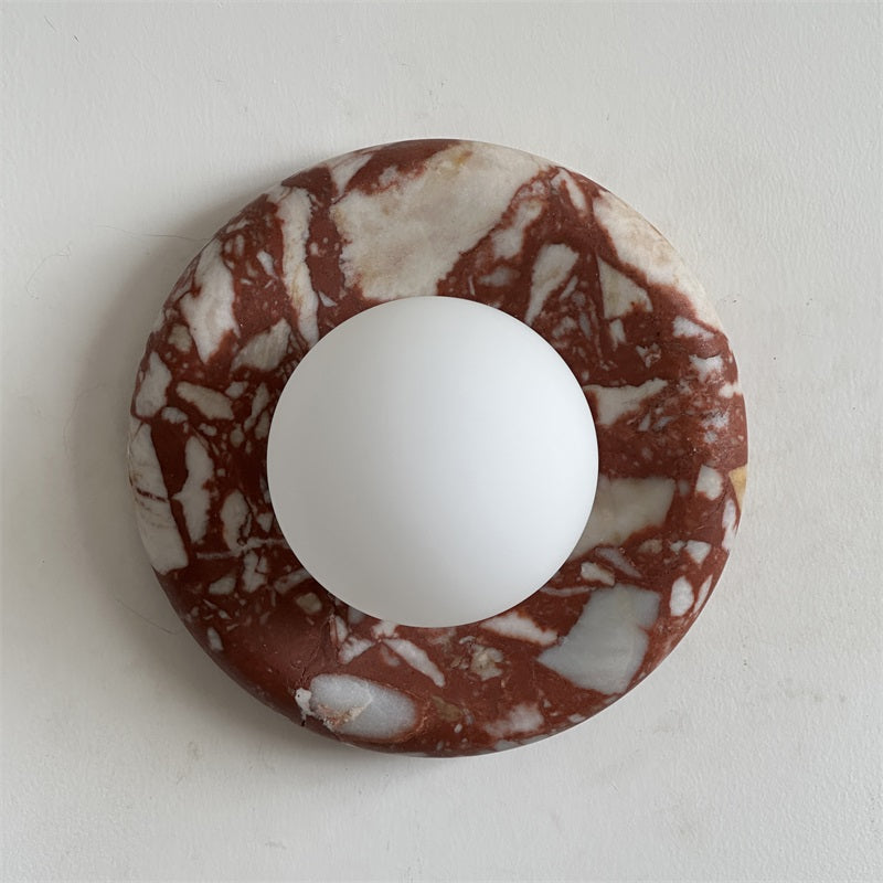 Vomire Premium Nordic Art Red Marble Sconce Wall Lamp - Lamp Copper