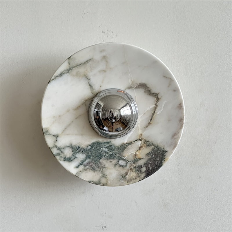 Alba Modern Minimalist Chrome Marble Metal Wall Lamp - Lamp Copper