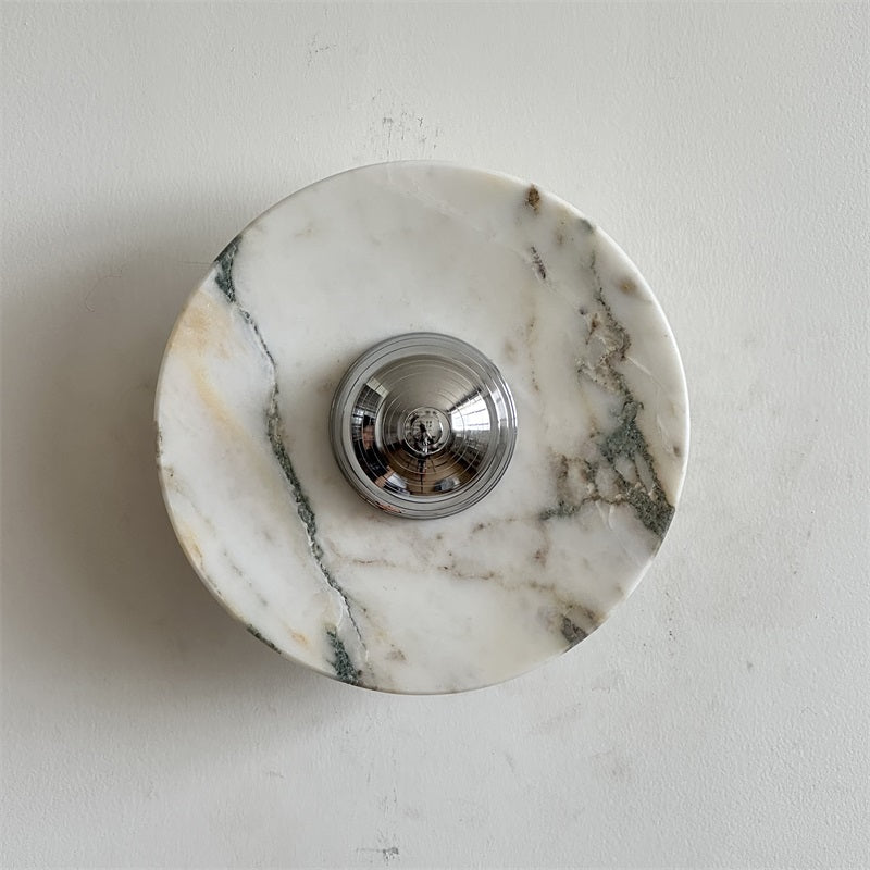 Alba Modern Minimalist Chrome Marble Metal Wall Lamp - Lamp Copper