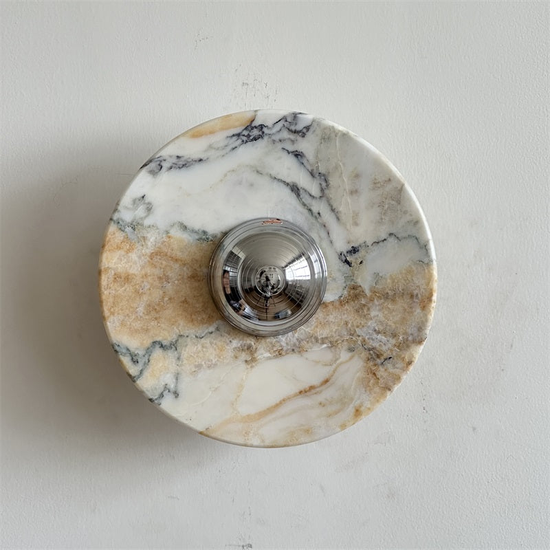 Alba Modern Minimalist Chrome Marble Metal Wall Lamp - Lamp Copper