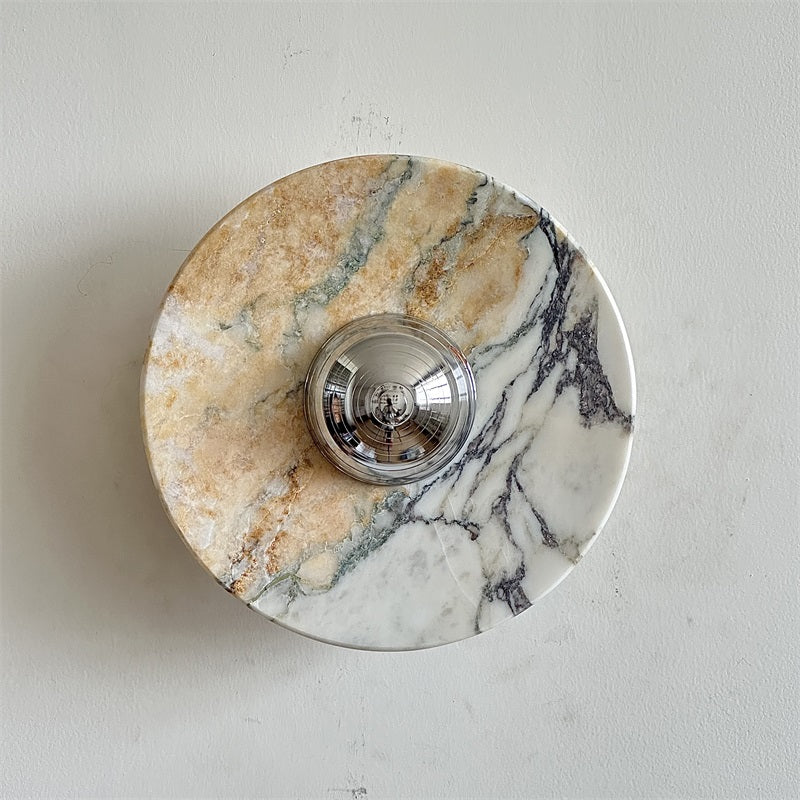 Alba Modern Minimalist Chrome Marble Metal Wall Lamp - Lamp Copper