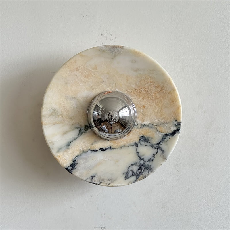 Alba Modern Minimalist Chrome Marble Metal Wall Lamp - Lamp Copper