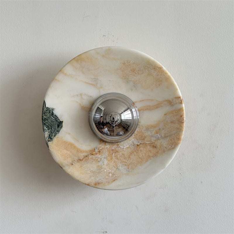 Alba Modern Minimalist Chrome Marble Metal Wall Lamp - Lamp Copper