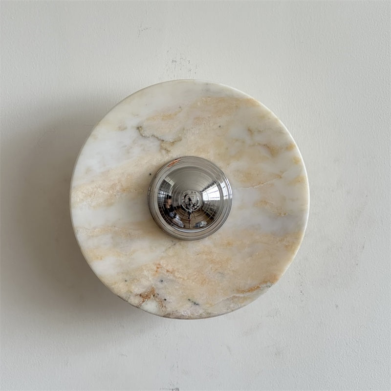 Alba Modern Minimalist Chrome Marble Metal Wall Lamp - Lamp Copper