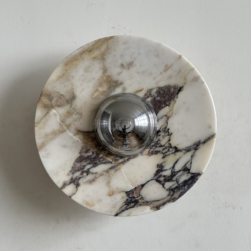 Alter Modern Minimalist Round Marble Metal Sconce Wall Lamp - Lamp Copper