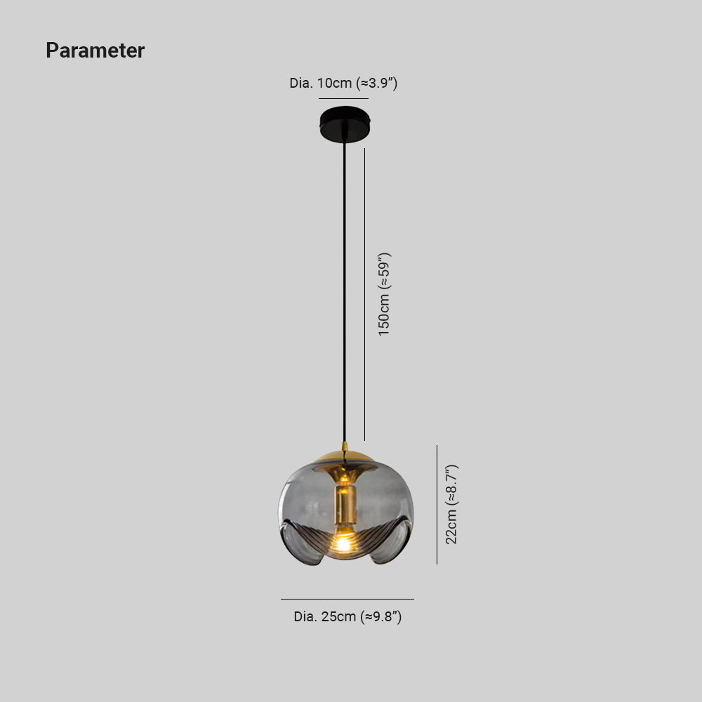 Valentina Design LED Globo Lampade a sospensione Nero Vetro Bar