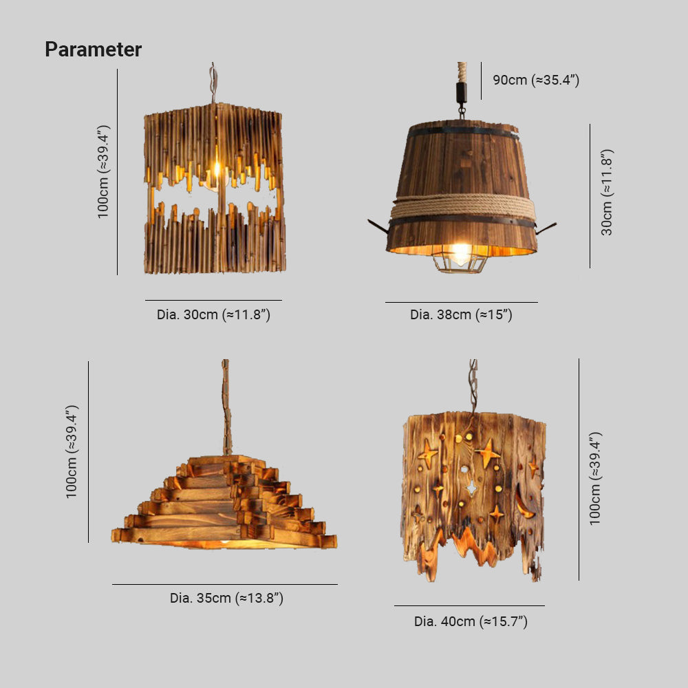 Epoch Design LED Lampade a sospensione Legno Bar Sala da pranzo