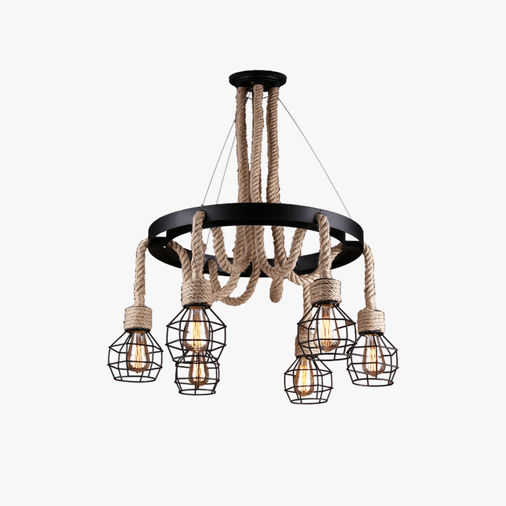 Epoch Vintage Metallo/Corda Lux Lampadario Lino Soggiorno/Sala da Pranzo