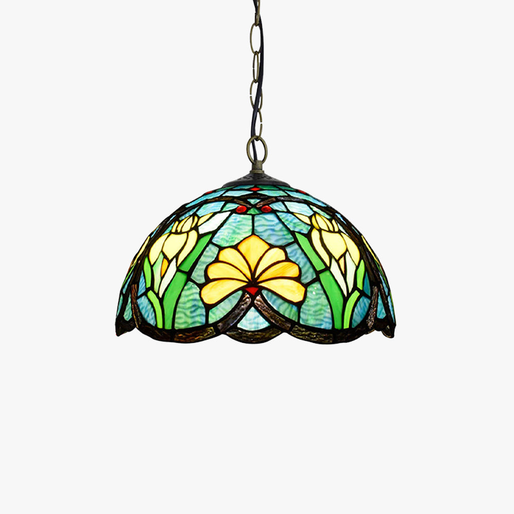 Tiffany Vintage Metallo Vetro Lampade a Sospensione Soggiorno
