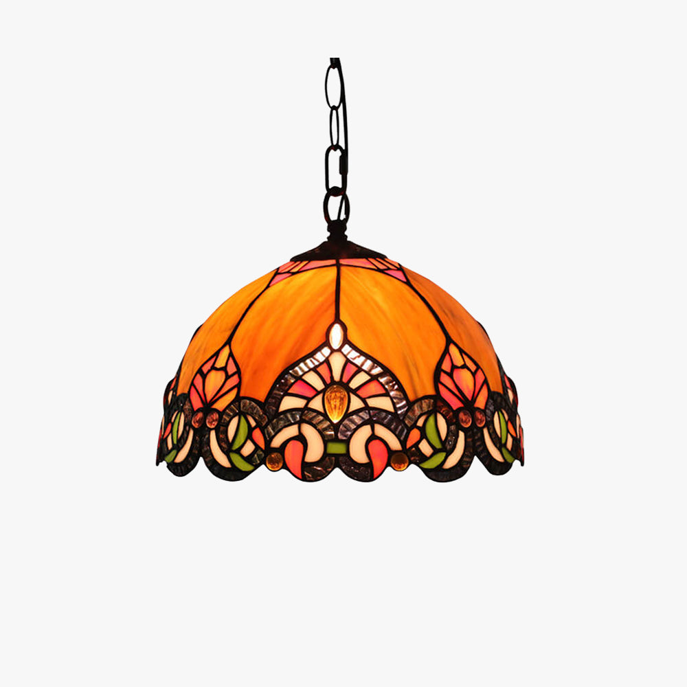 Tiffany Vintage Metallo Vetro Plafoniera Sala da Pranzo