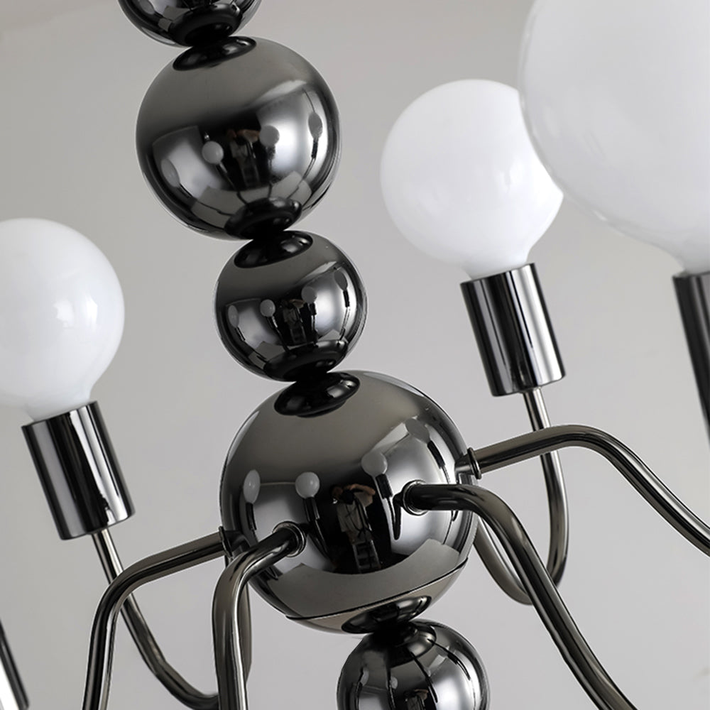 Valentina Medievale Metallo/Vetro Lux Lampadario Argento/Nero Soggiorno