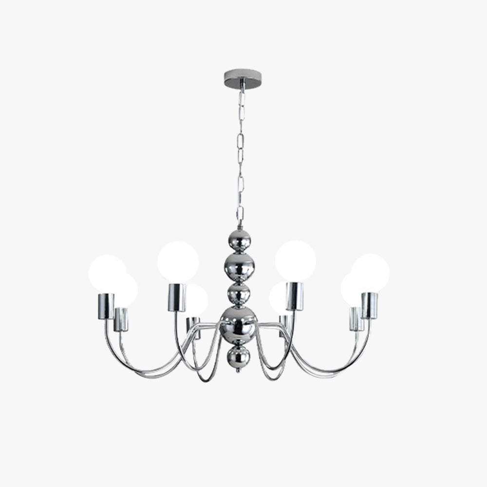 Valentina Medievale Metallo/Vetro Lux Lampadario Argento/Nero Soggiorno