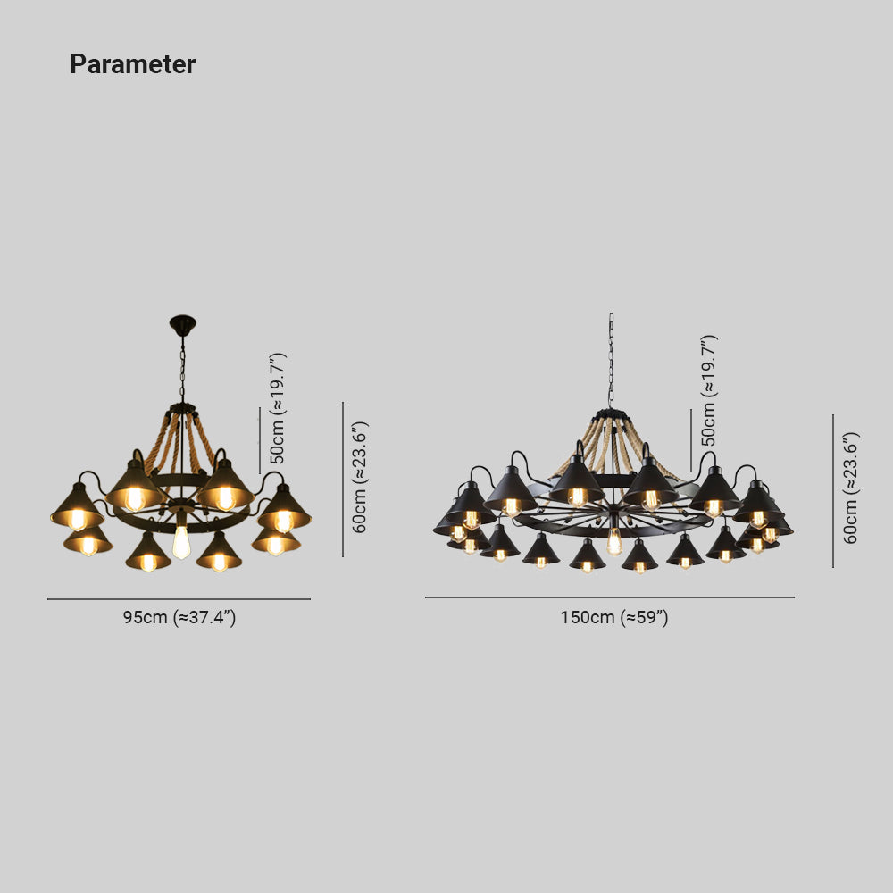 Silva Lampadari Candeliere Industriale Metallo LED Soggiorno
