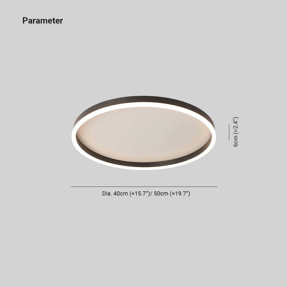 Arisha Minimalista LED Plafoniera Anello Metallo Nero