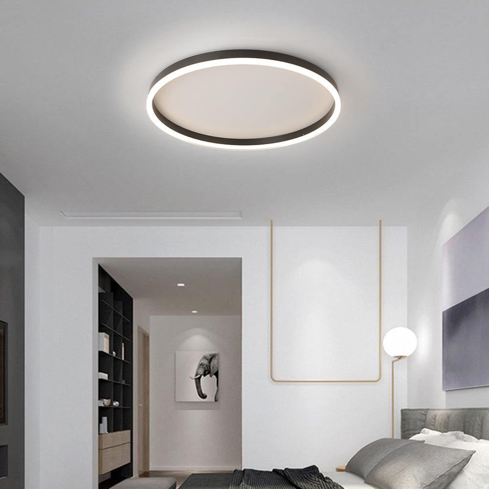 Arisha Minimalista LED Plafoniera Anello Metallo Nero