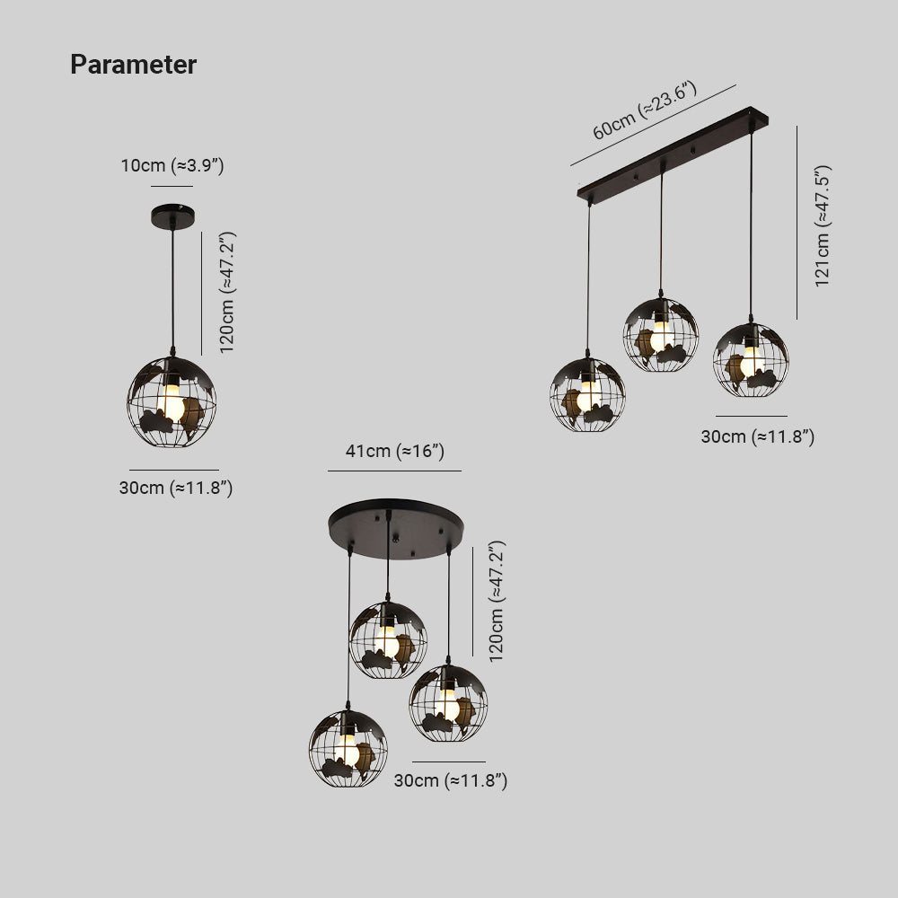 Alessio Cluster Lampade a Sospensione 2 Colore 20cm/30cm Corridoio/Giardino