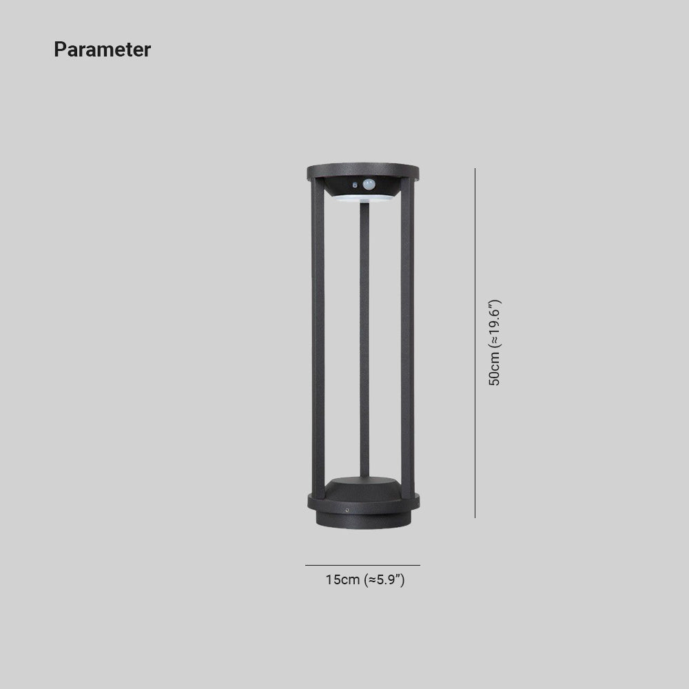 Ray Minimalista Cilindrico Solare LED Metallo Lampade da Esterno