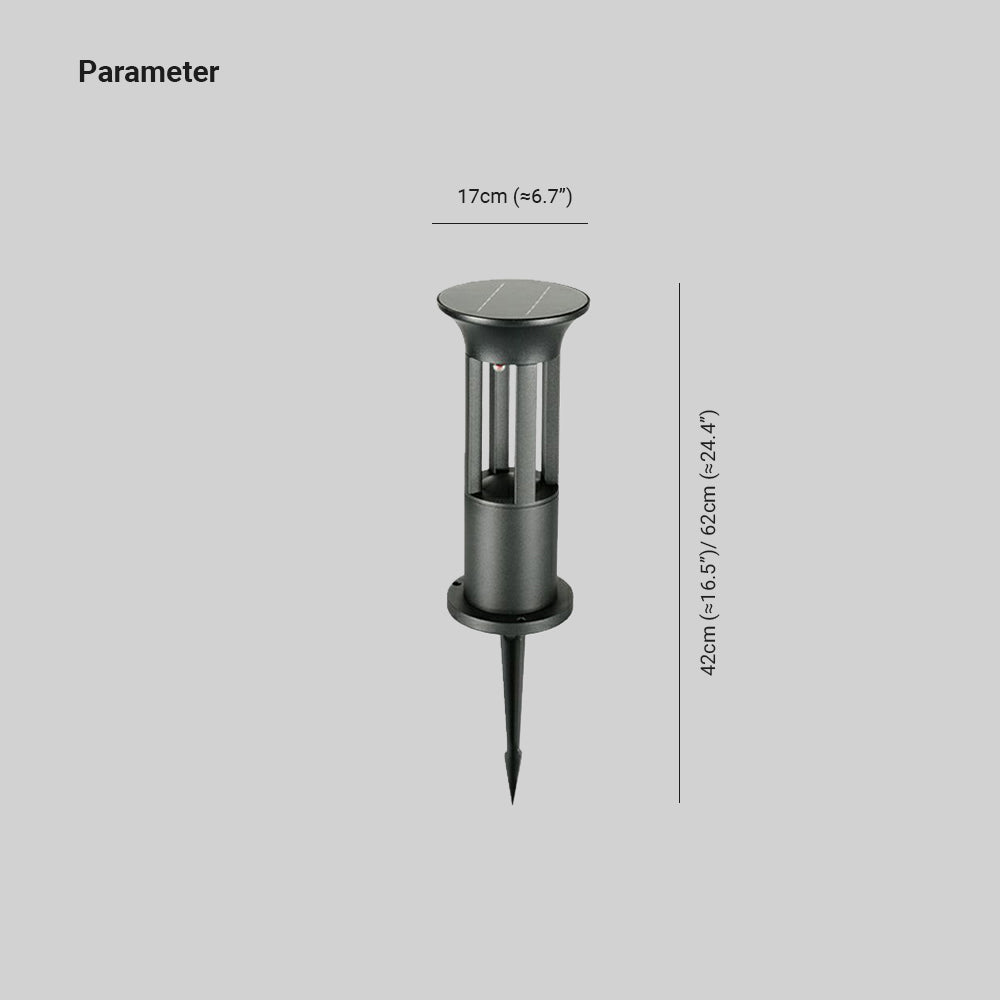 Ray Minimalista Cilindrico Solare Metallo Lampade da Esterno