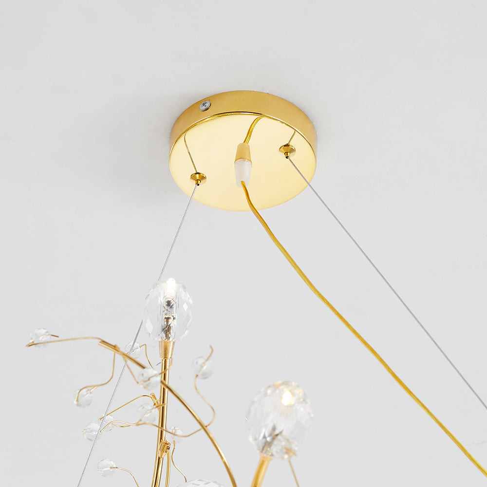 Olivia Romantico Arte Deco Filiale Lampade Sospensione, Oro/Argento