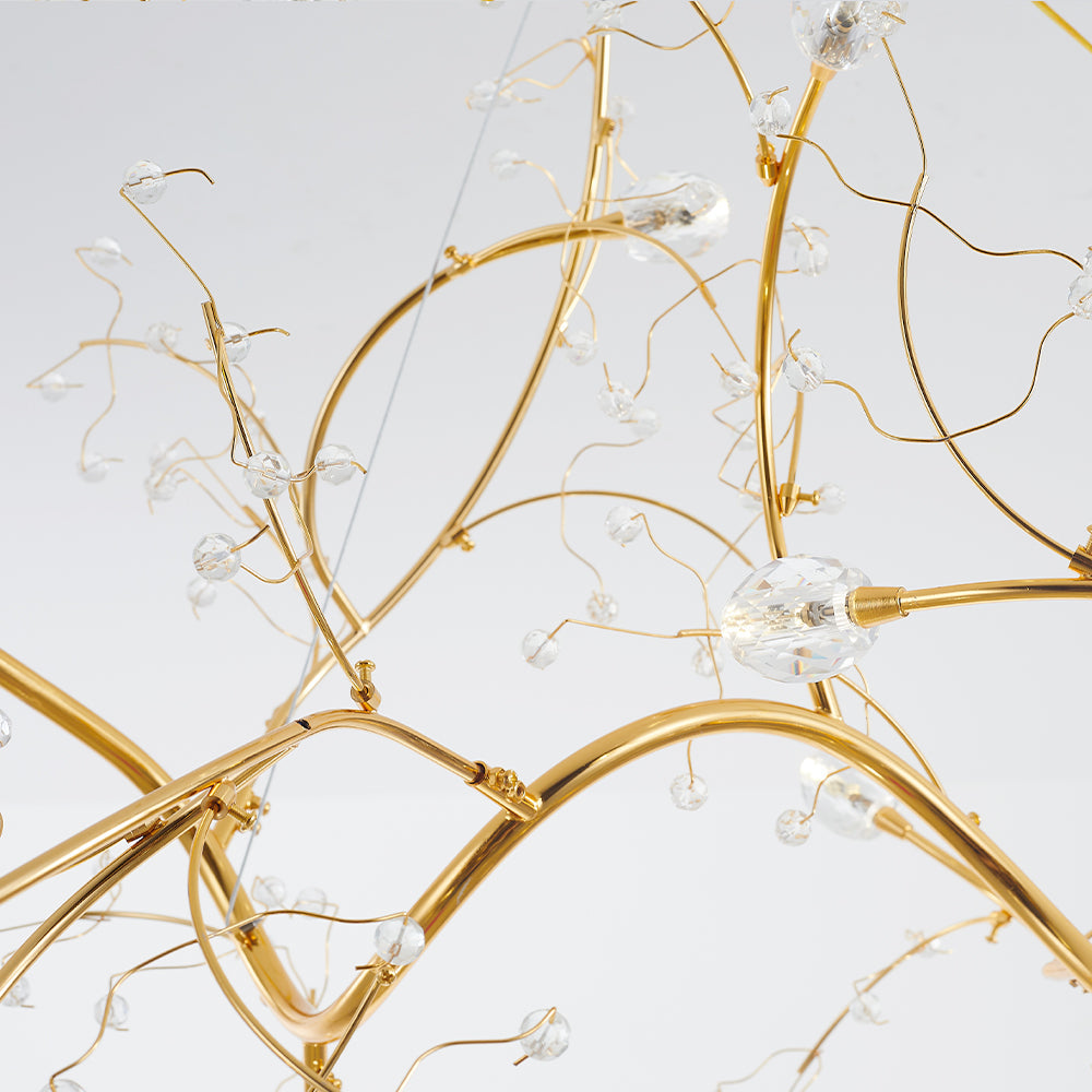 Olivia Romantico Arte Deco Filiale Lampade Sospensione, Oro/Argento