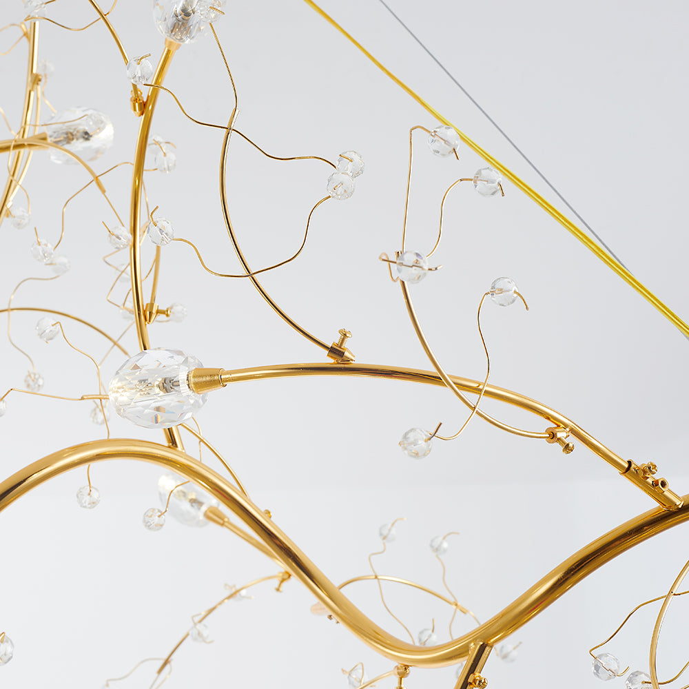 Olivia Romantico Arte Deco Filiale Lampade Sospensione, Oro/Argento