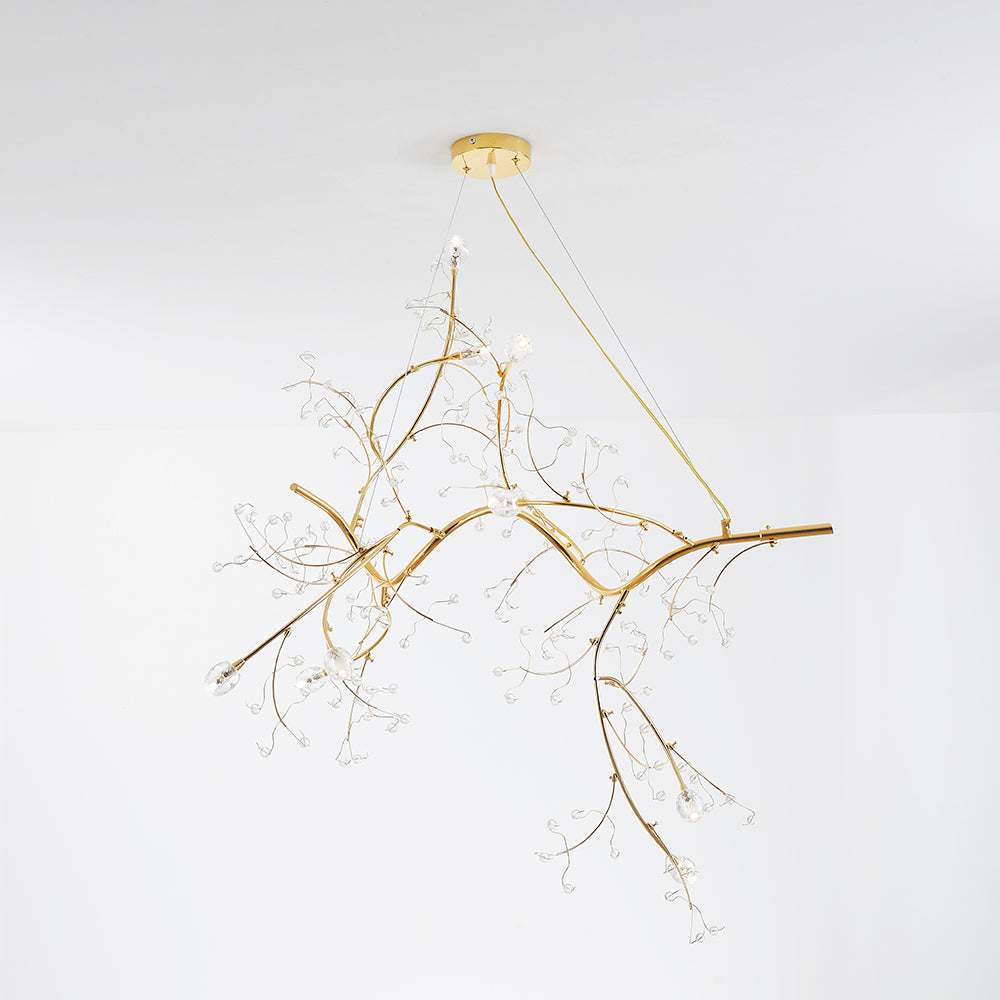 Olivia Romantico Arte Deco Filiale Lampade Sospensione, Oro/Argento