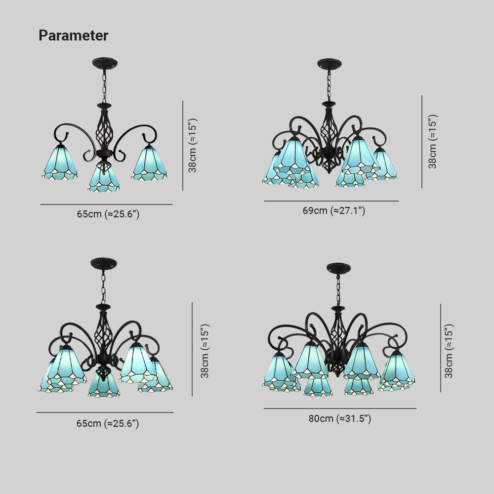 Silva Tiffany Ramo Mediterraneo Metallo Lampadari