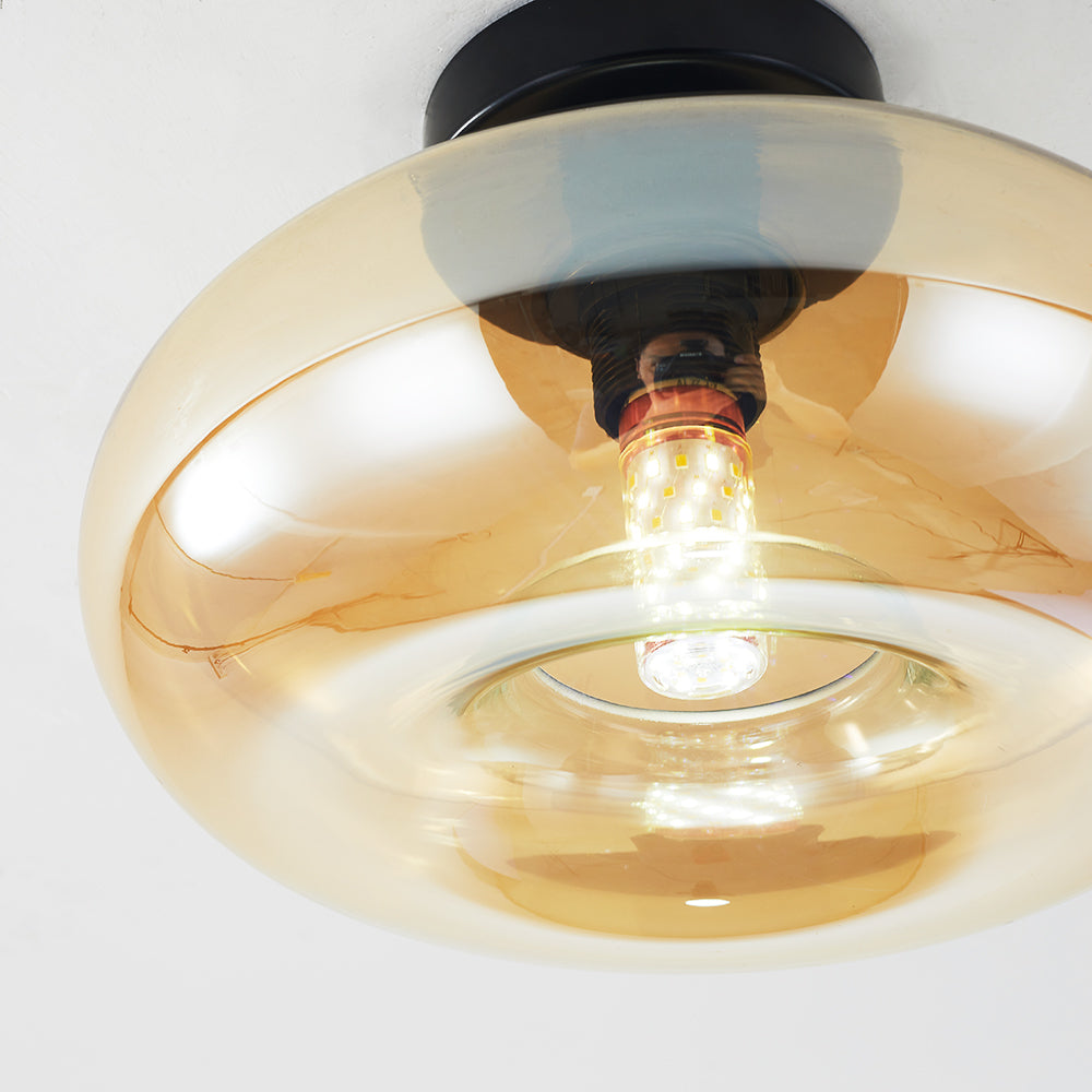 Arisha Industriale Arte Deco Globo Metallo Vetro Plafoniere Soggiorno