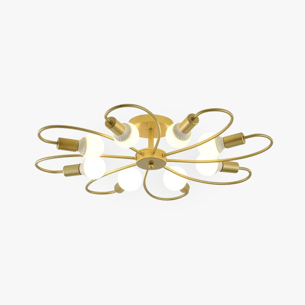 Valentina Plafoniere Moderno Metallo, Nero/Oro