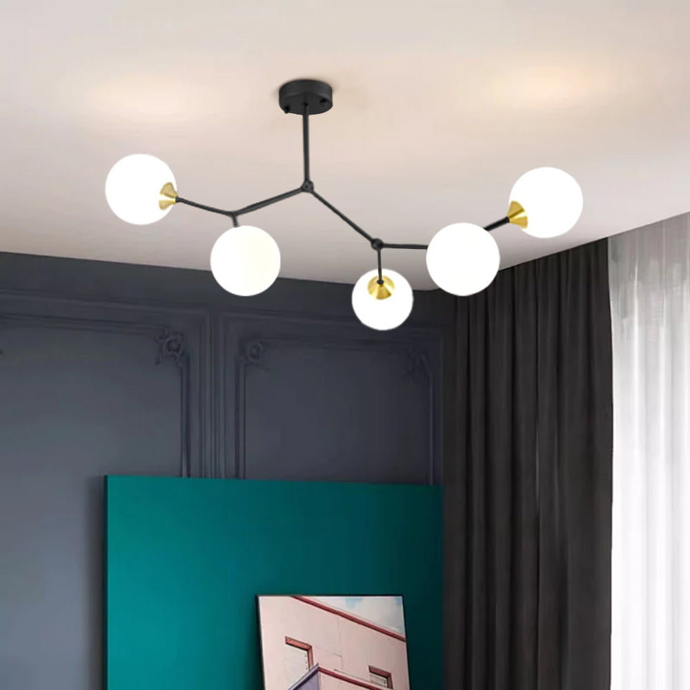 Valentina Moderni LED Vetro Nero/Oro Moderni Lampadari Soggiorno/Camera da Letto