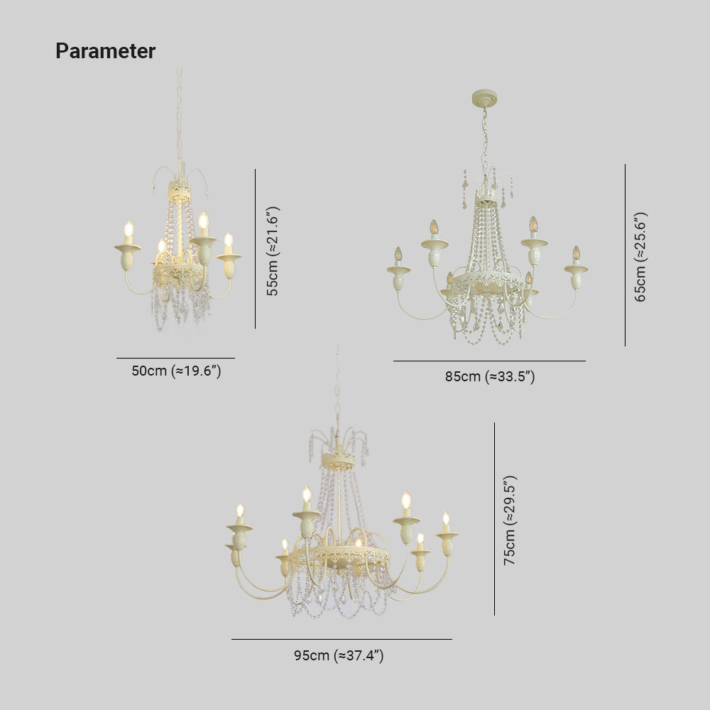 Silva Francese Candela Metallo Vetro Lampade a Sospensione
