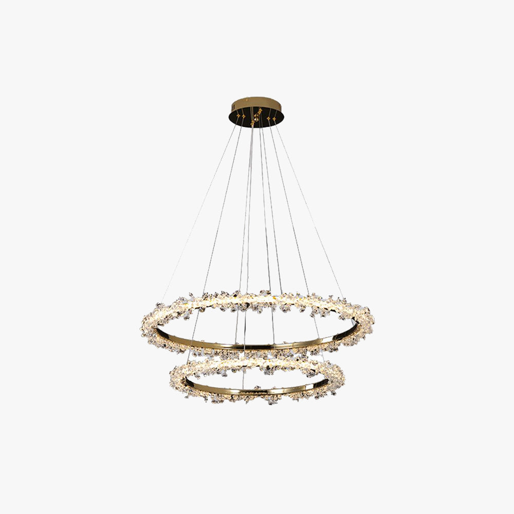 Kristy Metallo/Cristallo Anello Lusso Lampade a Sospensione