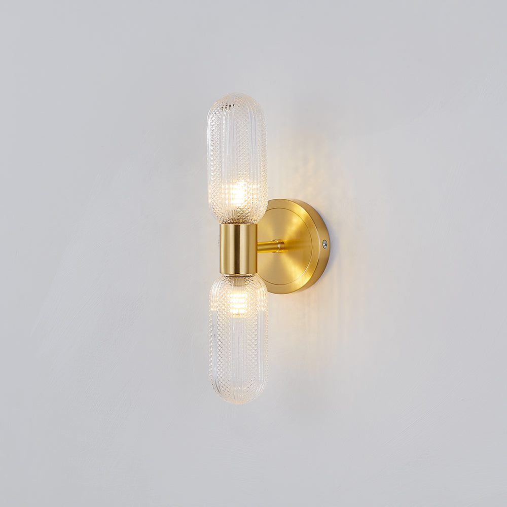 Kristy Design LED Applique Vetro Globo Oro Trasparente Lusso