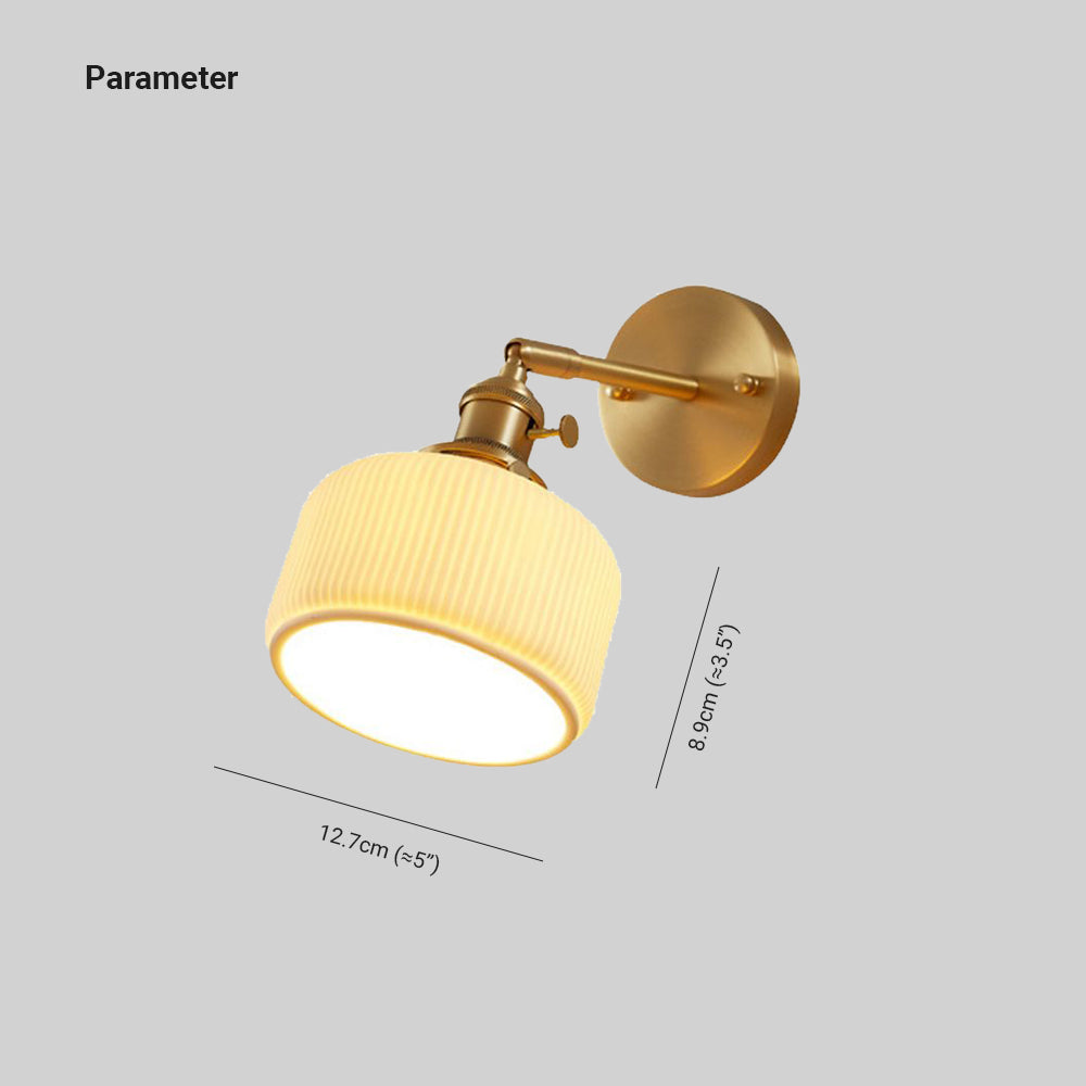 Arisha Design Rotondo LED Applique Metallo Oro Specchio Bagno/Soggiorno/Camera da Letto