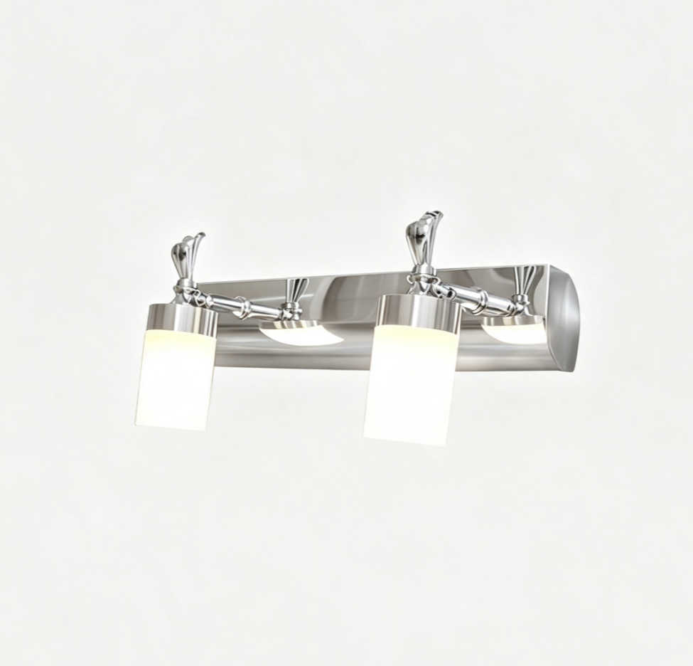 Arisha Moderno Classico LED Applique Metallo Acrilico Argento Specchio Bagno/Camera da Letto