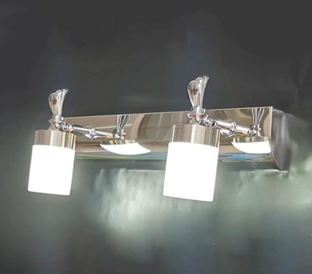 Arisha Moderno Classico LED Applique Metallo Acrilico Argento Specchio Bagno/Camera da Letto