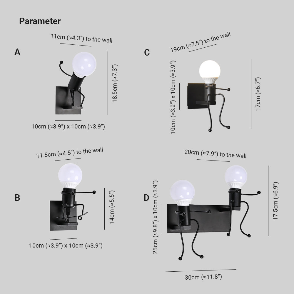 Luxo Moderno Decorativo LED Uomo Applique Metallo Bianco/Nero Camera da letto/Soggiorno/Bagno
