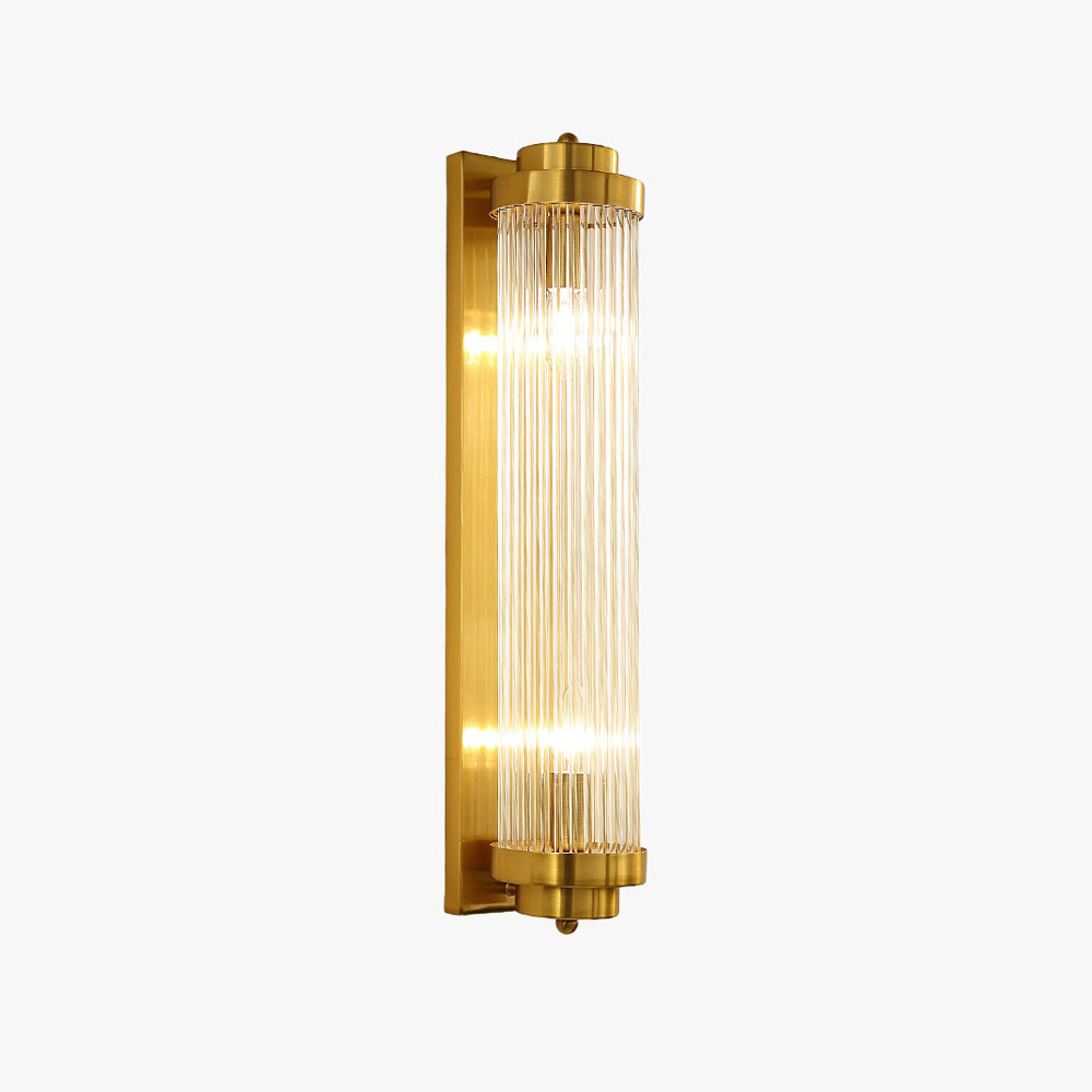 Kristy Moderni LED Applique Cilindro Metallo Cristallo Oro Trasparente Impermeabile Bagno