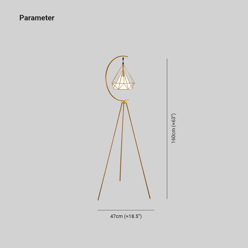 Tiffany Design LED Diamante Gabbia Lampade da Terra Metallo Nero/Oro Soggiorno/Camera da Letto