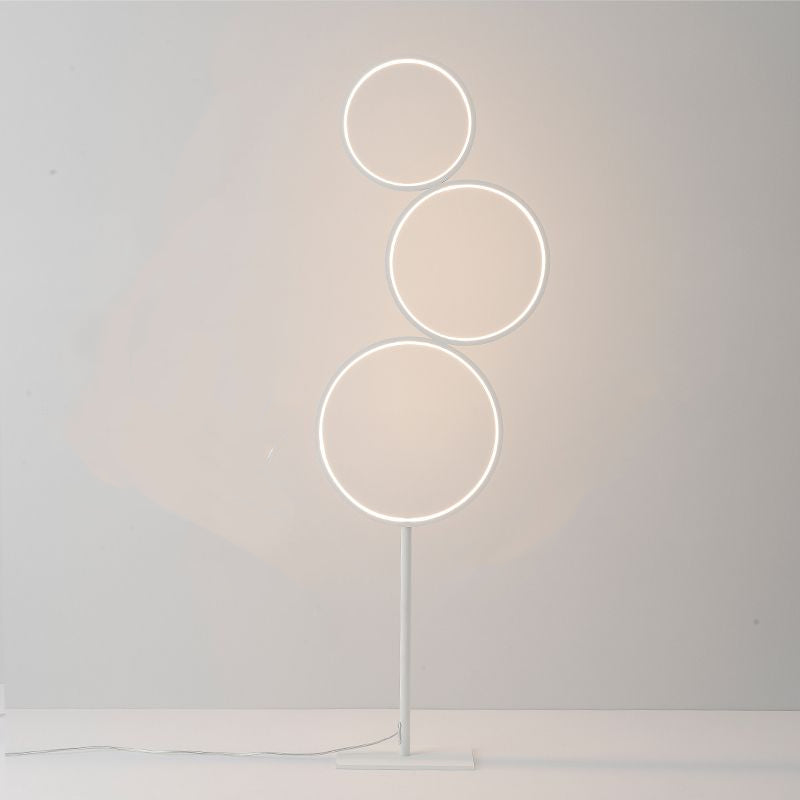 Arisha Minimalismo LED Anello Lampade da Terra Metallo Nero/Bianco Soggiorno/Camera da Letto