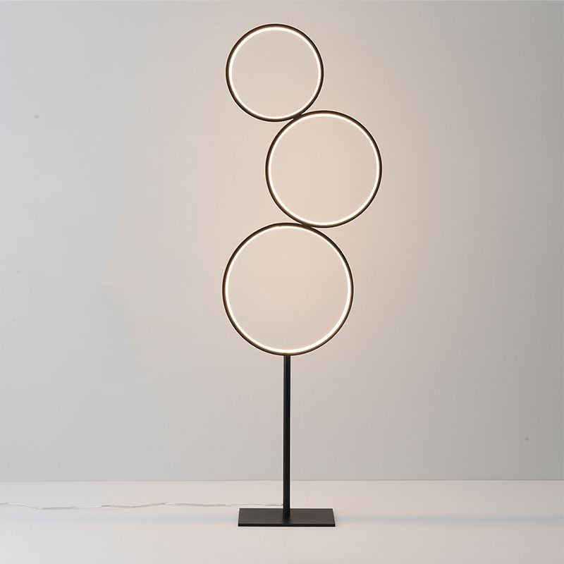 Arisha Minimalismo LED Anello Lampade da Terra Metallo Nero/Bianco Soggiorno/Camera da Letto