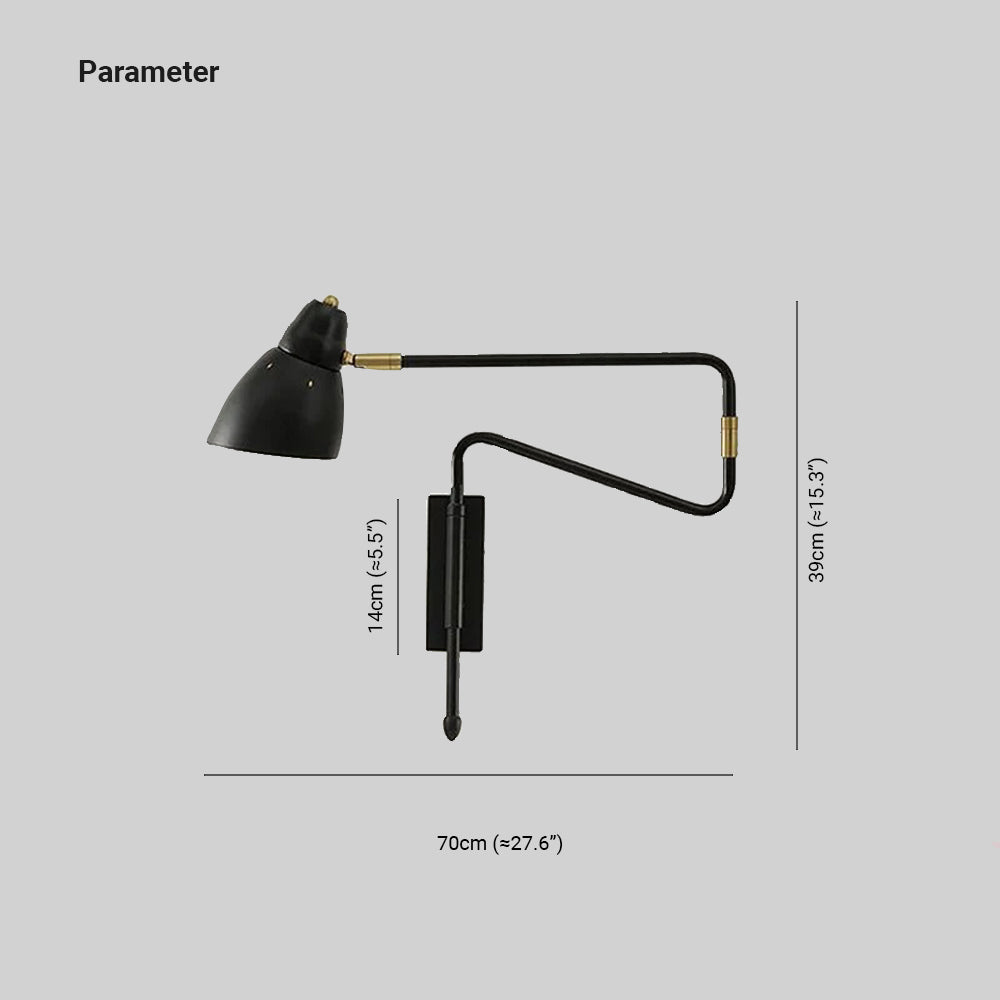 Arisha Moderne Design LED Regolabile Applique Metallo Nero/Oro Camera da Letto/Studio